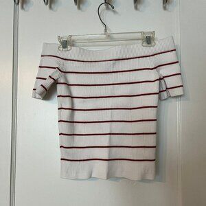 Club Monaco Short-Sleeved Off-the-Shoulder Sweater Top